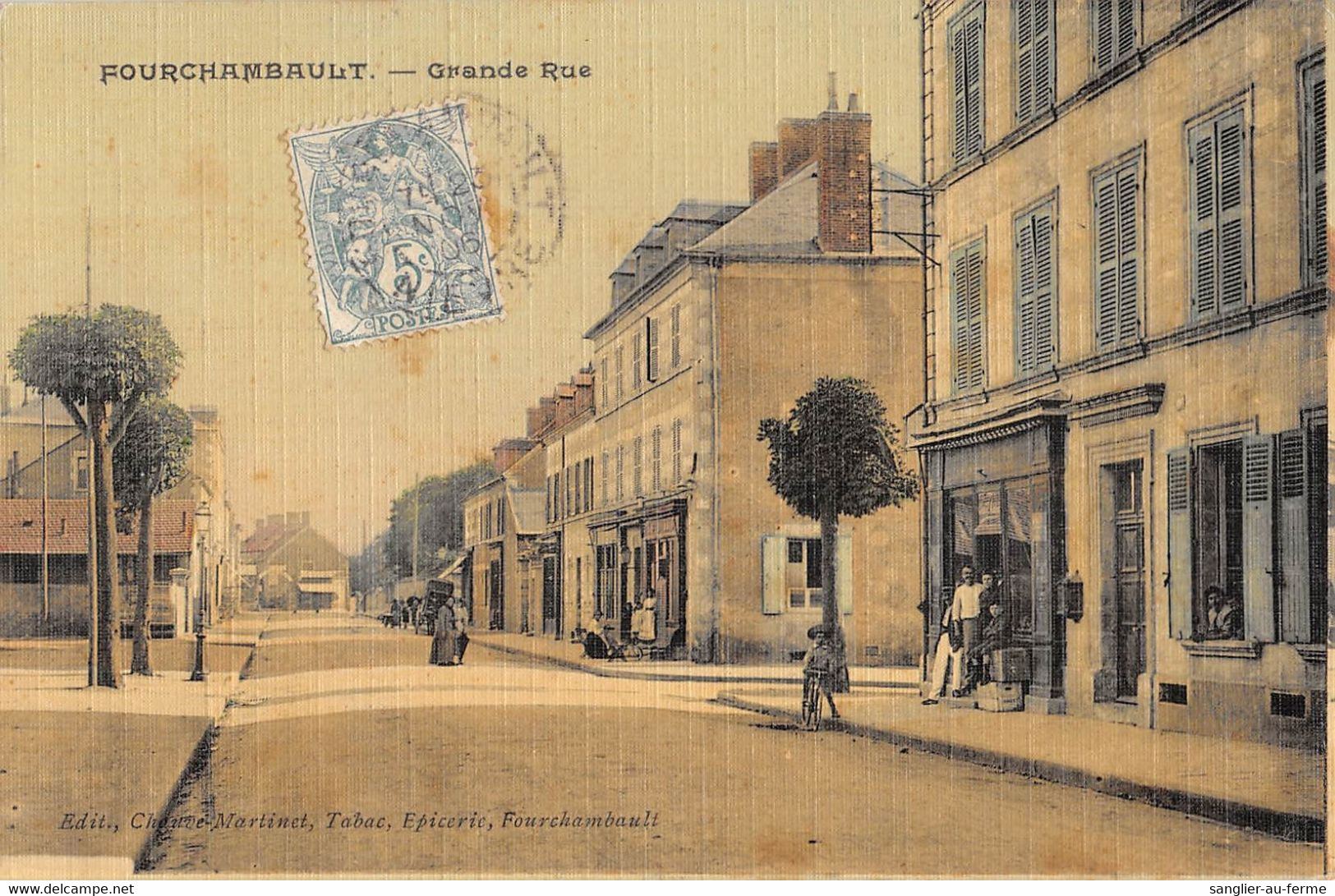 CPA 58 FOURCHAMBAULT GRANDE RUE (cpa Toilée - Autres & Non Classés