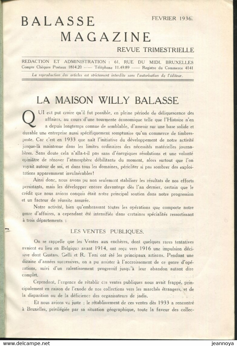 BALASSE MAGAZINE - N° 1 A 118 ( DONT N° 1  A N° 8 RELIES ) + 122 A 288 - TOUS SUP & RARE - Francés (hasta 1940)
