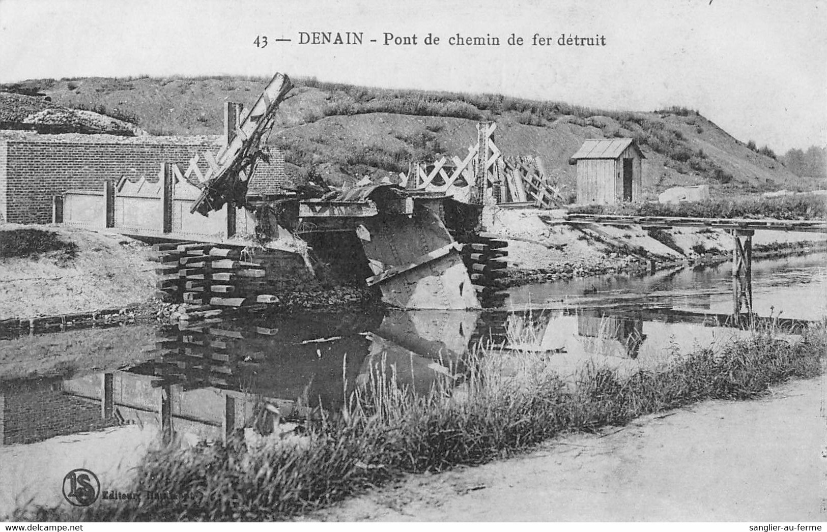 CPA 59 DENAIN PONT DE CHEMIN DE FER DETRUIT - Denain