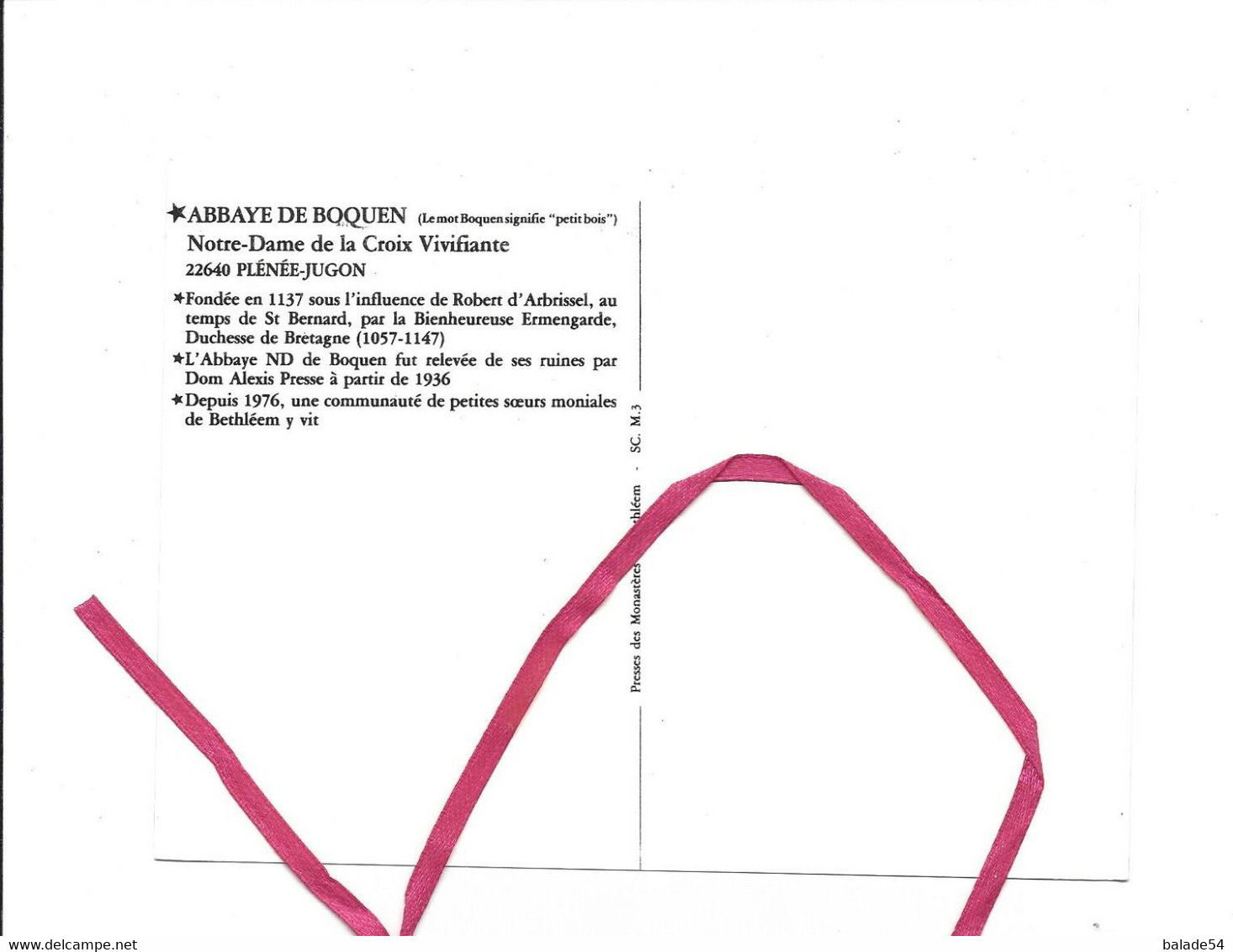 CPM - PLENEE-JUGON (22) ABBAYE DE BOQUEN - Notre-Dame De La Croix Vivifiante - Plénée-Jugon