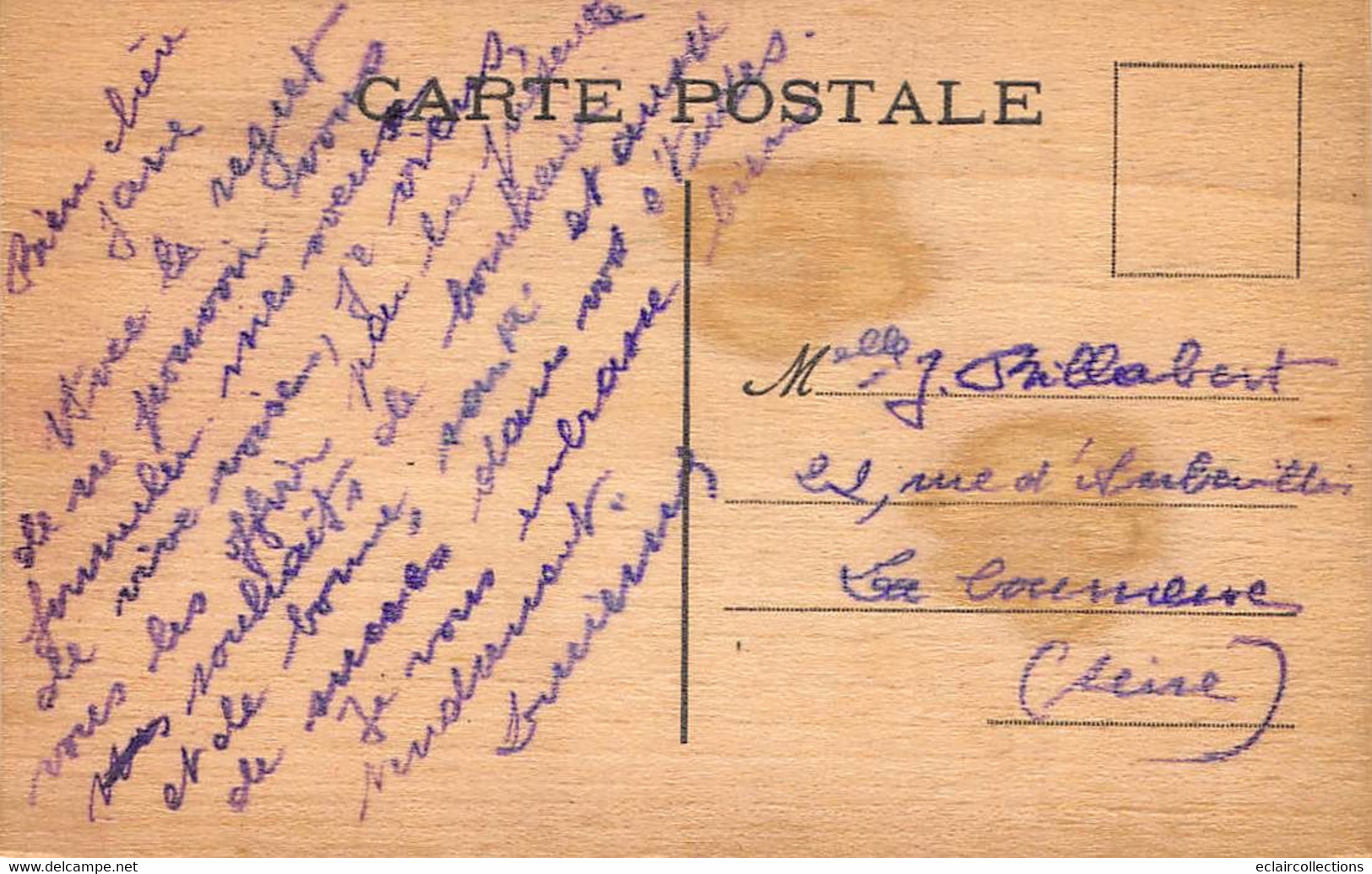 Thème. Carte Postale   Support Bois .  Fleur  Meilleurs Voeux  (voir Scan) - Other & Unclassified