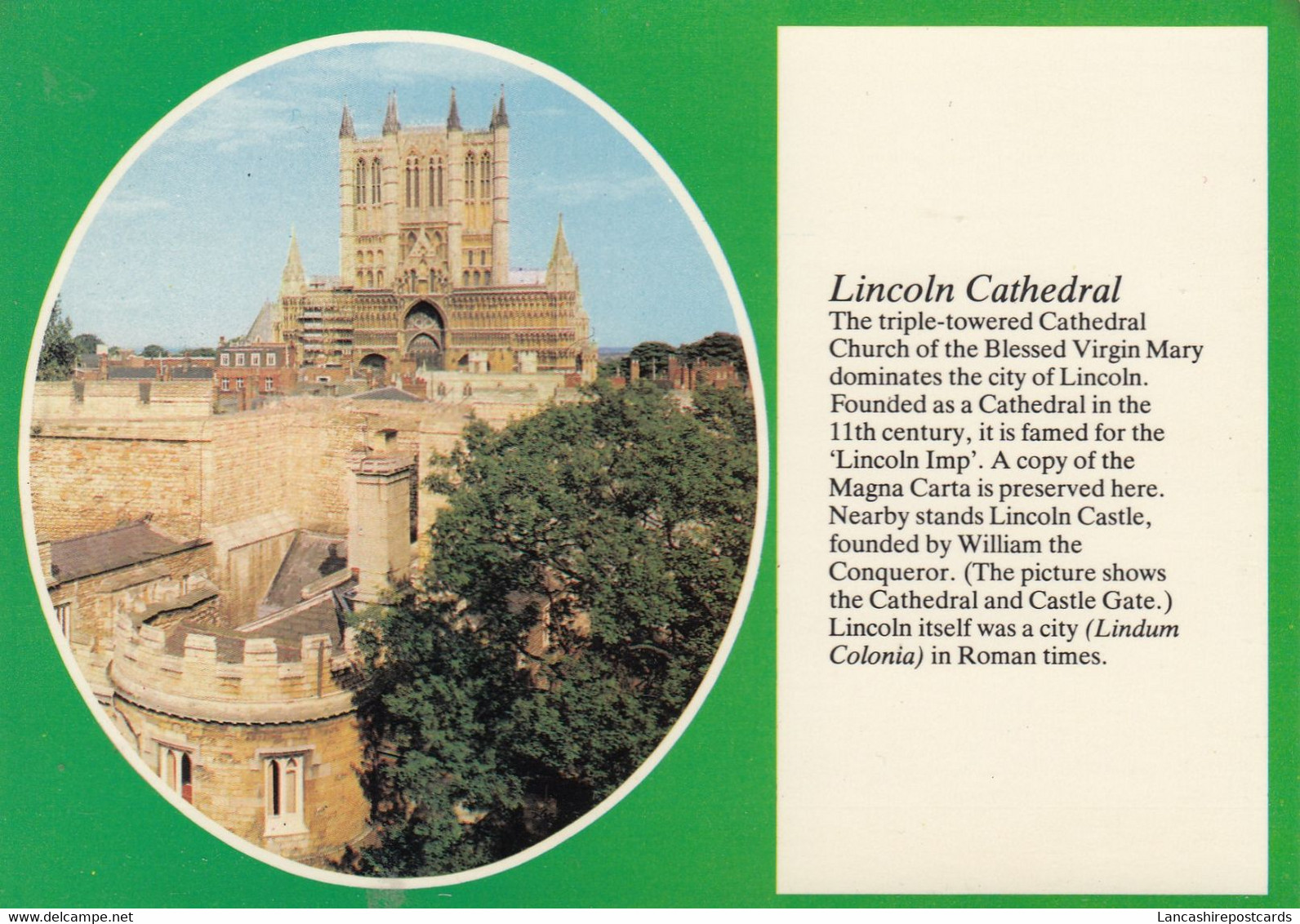 Postcard Lincoln Cathedral [ Text View ] My Ref B24937MD - Lincoln