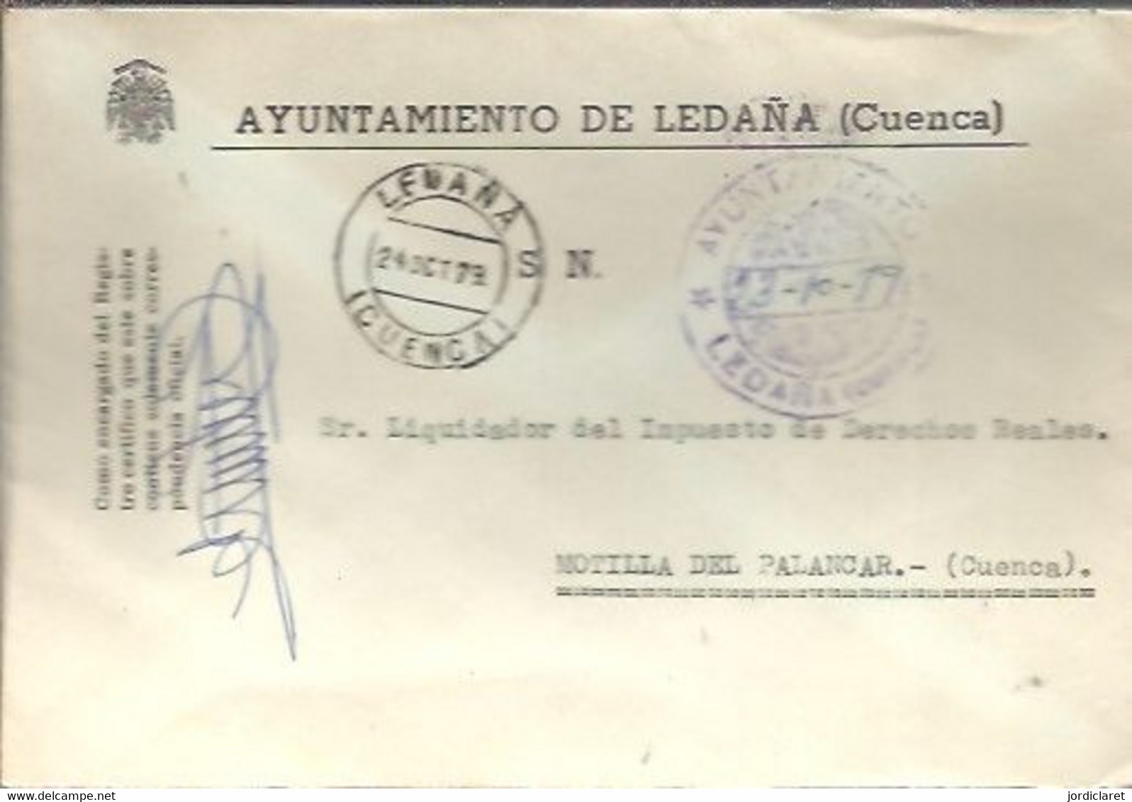 AYUNTAMIENTO DE LEDAÑA CUENCA 1979 - Postage Free