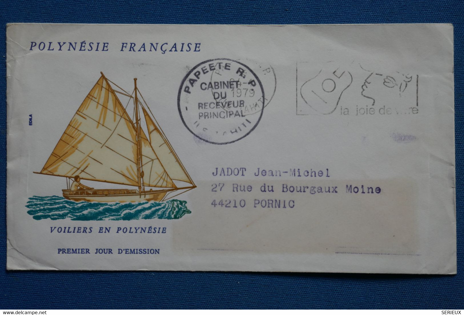 X17  POLYNESIE FRANCE BELLE LETTRE   1979    PREMIER JOUR PAPEETE  POUR PORNIC  + AFFRANCHISSEMENT PLAISANT - Lettres & Documents