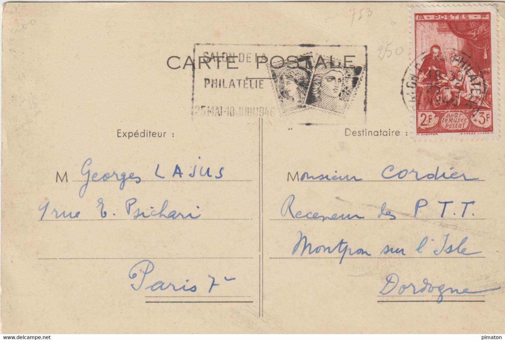 SALON De La PHILATELIE   25 Mai -10 JUIN 1946 - Stempel & Siegel