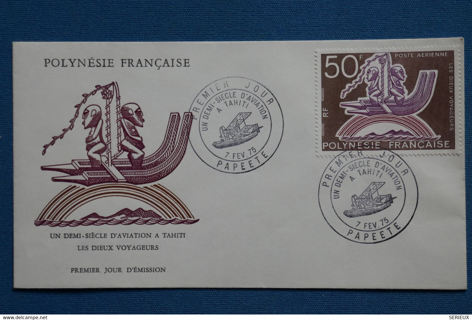 X17  POLYNESIE FRANCE BELLE LETTRE   1975    PREMIER JOUR PAPEETE  POSTE AERIENNE  N 89 + AFFRANCHISSEMENT PLAISANT - Briefe U. Dokumente