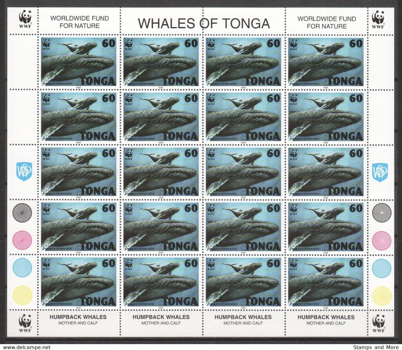 Tonga 1996 Kleinbogen Set Mi 1400-1403 MNH - WWF WHALES OF TONGA - Michel Value € 440 @15% - Nuevos