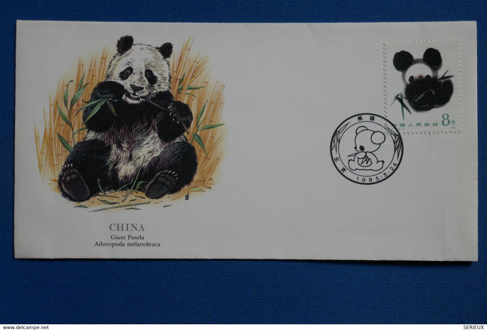 X17    CHINA   BELLE LETTRE   1985      PREMIER JOUR PANDA NON VOYAGEE  + AFFRANCHISSEMENT  PLAISANT - Cartas & Documentos