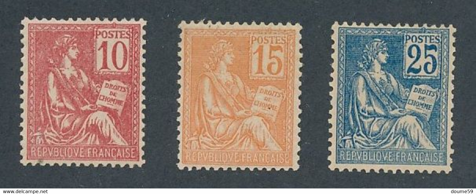 EC-645: FRANCE: Lot Avec N°116/118* - 1900-02 Mouchon