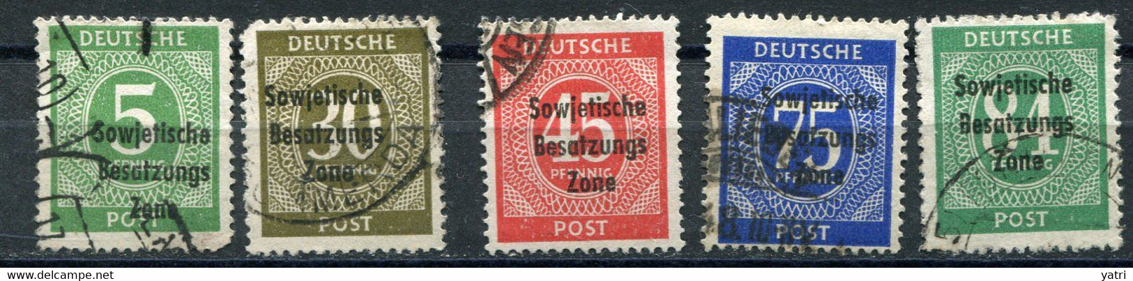 Zona Sovietica (1948) - Mi. 207/211 (o) - Used