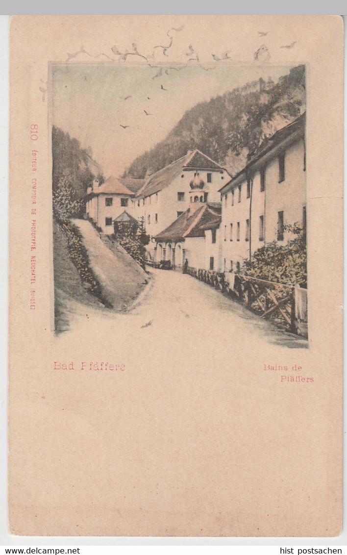 (108492) AK Bad Pfäffers, Kloster Pfäfers, Badehaus, Taminaschlucht, Bis Um 1905 - Pfäfers