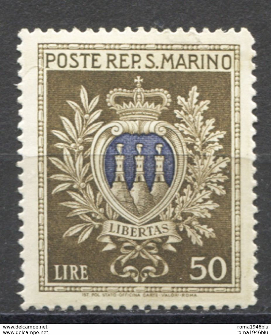 SAN MARINO 1945  STEMMI 50 LIRE  ** MNH - Blocchi & Foglietti