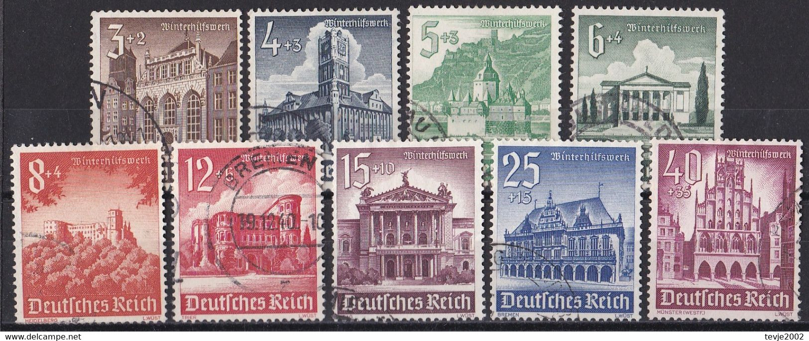 Deutsches Reich 1940 - Mi.Nr. 751 - 759 - Gestempelt Used - Gebruikt