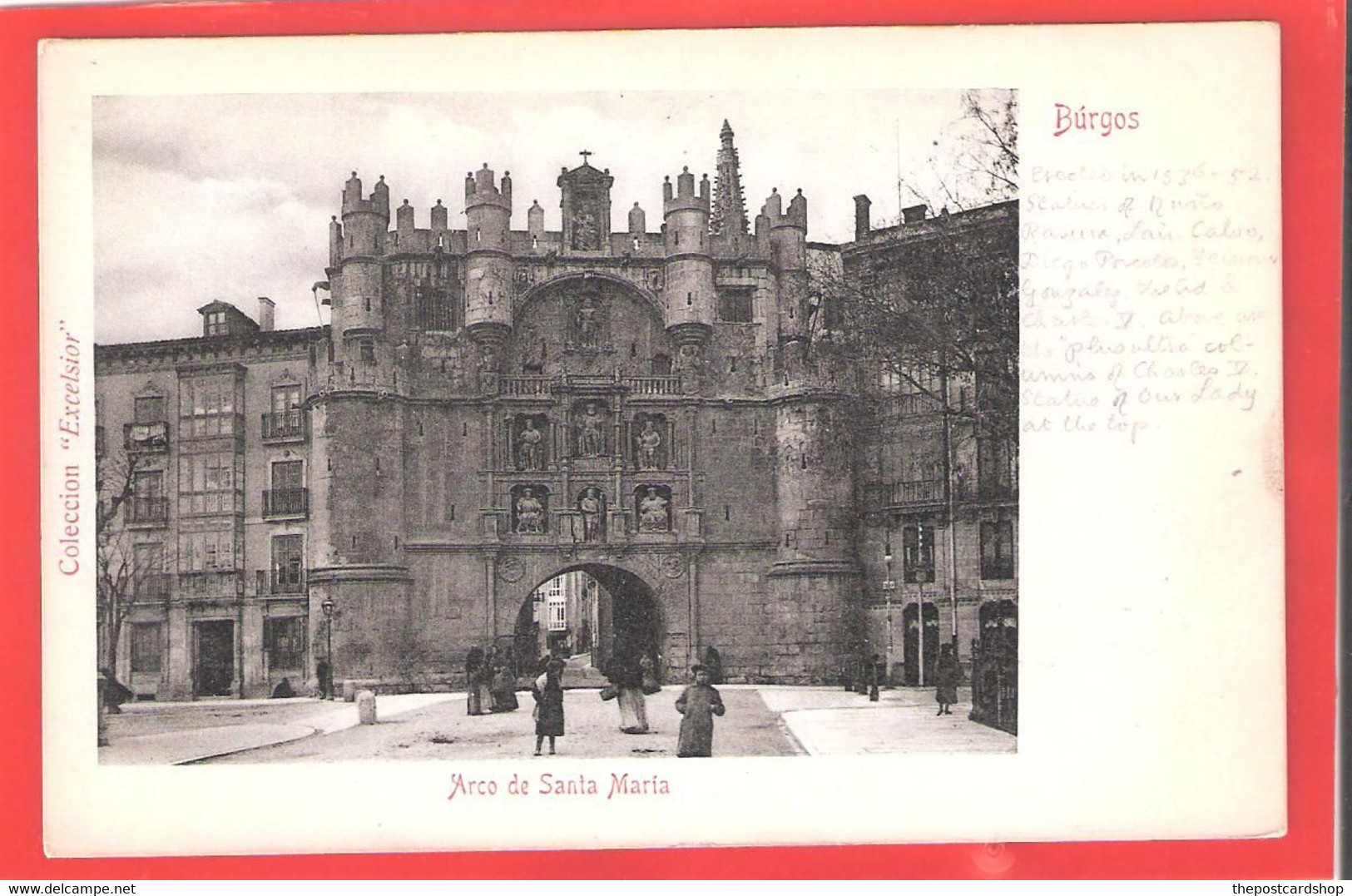 SPAIN ESPANA CPA Burgos ARCO DE SANTA MARIA COLECCION EXCELSIOR DOS NON DIVISE - Burgos