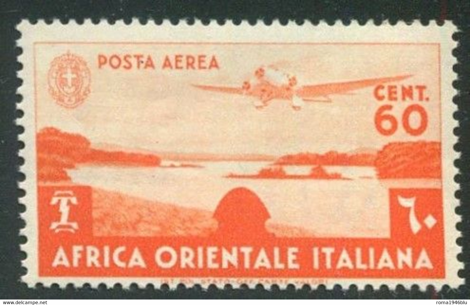 AFRICA ORIENTALE ITALIANA 1938 SOGGETTI VARI  POSTA AEREA 60 C. ** MNH - Africa Orientale Italiana