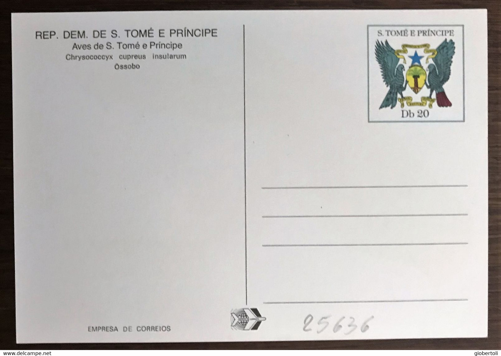 Sao Tomé E Principe: Intero, Stationery, Entier, Chrysococcyx Cupreus Insularum - Cuco, Cuclillos