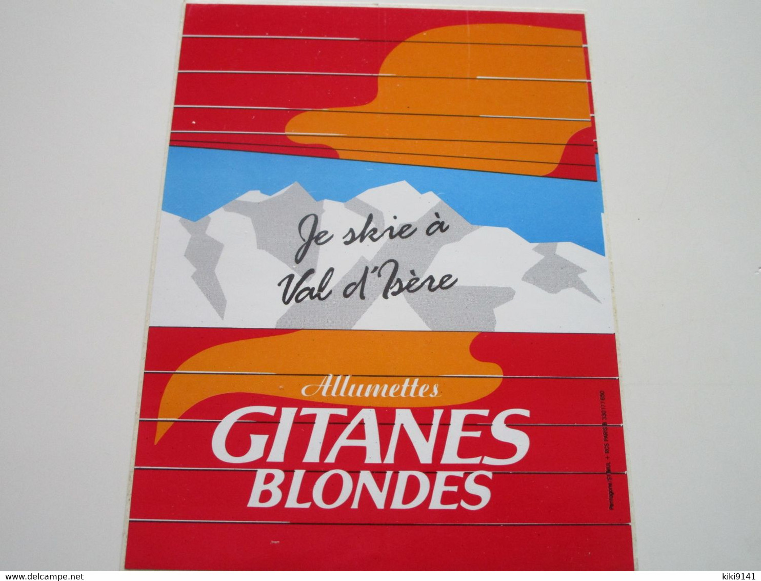 Je Skie à Val D'Isère - Allumettes GITANES BLONDES - Autres & Non Classés