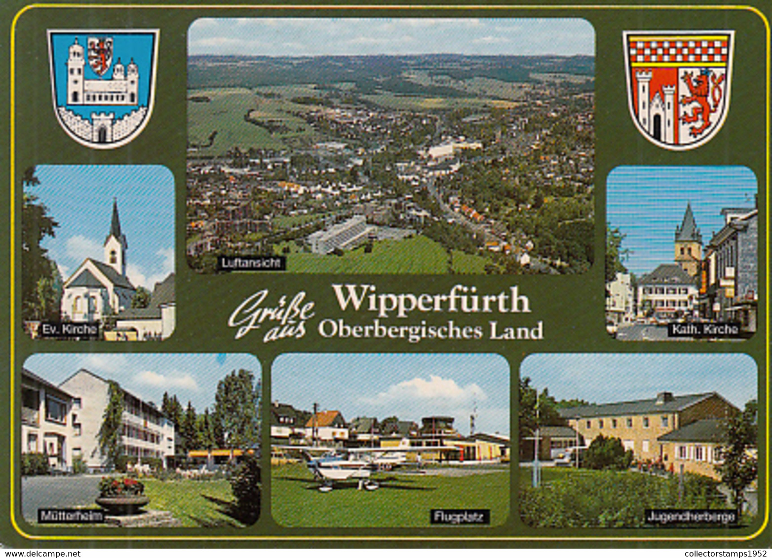97513- WIPPERFURTH DIFFERENT VIEWS, PANORAMA, CHURCH, SQUARE, PLANE - Wipperfürth