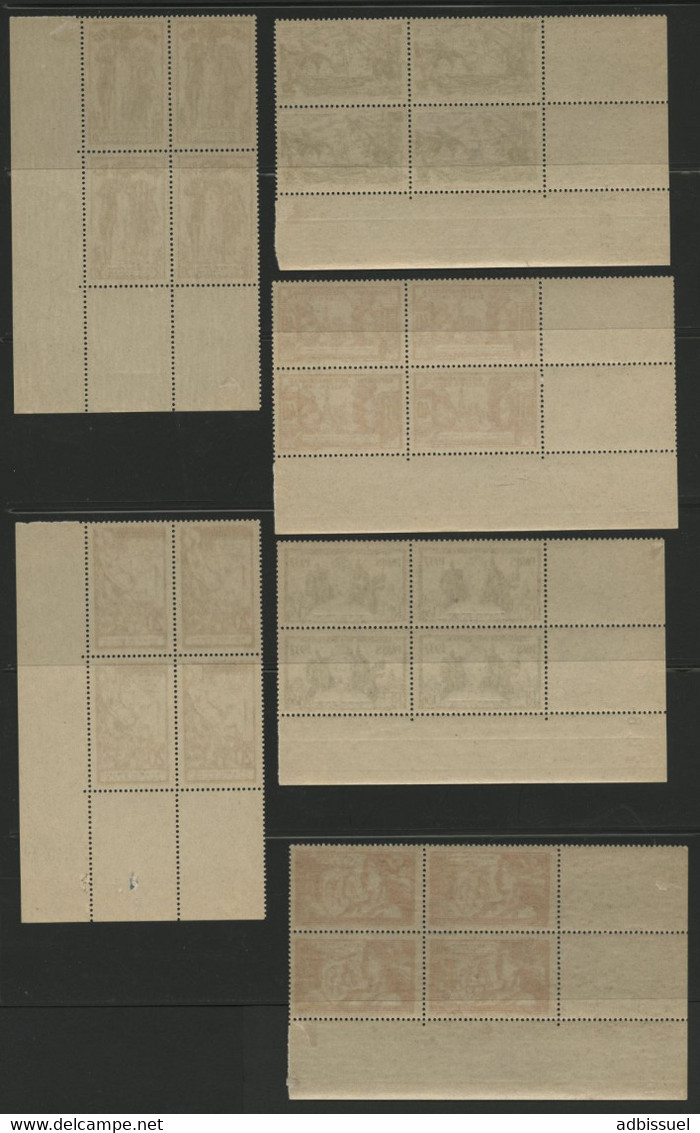 Série Complète COTE 2192 € 126 BLOCS DE 4 AVEC COINS DATES (42 photos) Exposition internationale 1937. Lire description