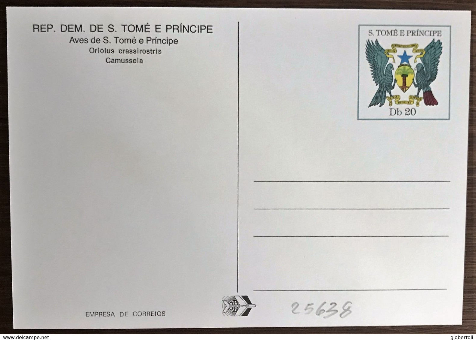 Sao Tomé E Principe: Intero, Stationery, Entier, Oriolus Crassirostris - Passeri