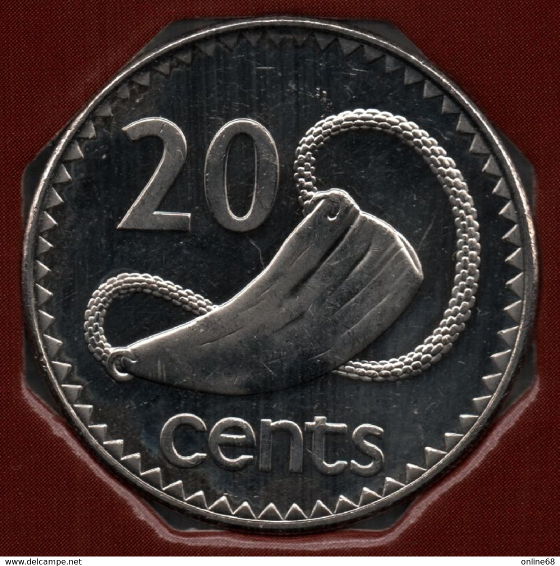 FIDJI 20 CENTS 2006 KM# 53a QEII Whale Tooth - Fiji