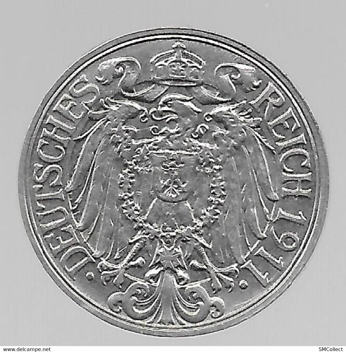 Allemagne. 25 Pfennig 1911 G Fautée (double Frappe Haut De Pièce, Tête Et Ailes) En Scan 3, Une Face "normale" (627) - 25 Pfennig