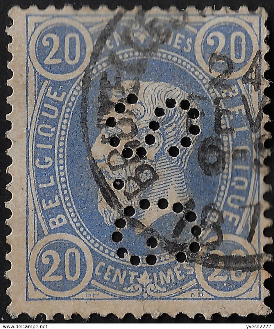 Belgique 1870 COB 31 Oblitéré Bruxelles, Perforé S. G - 1863-09