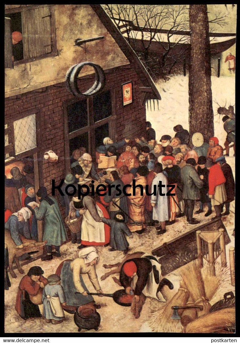 ÄLTERE KÜNSTLER POSTKARTE PIETER BRUEGEL DIE VOLKSZÄHLUNG IN BETHLEHEM GEMÄLDEGALERIE VADUZ FÜRST LIECHTENSTEIN Postcard - Liechtenstein