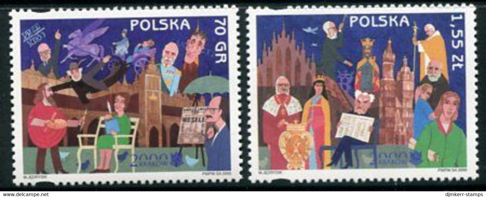POLAND 2000 Krakow As Cultural Capital MNH / **.  Michel 3825-26 - Unused Stamps