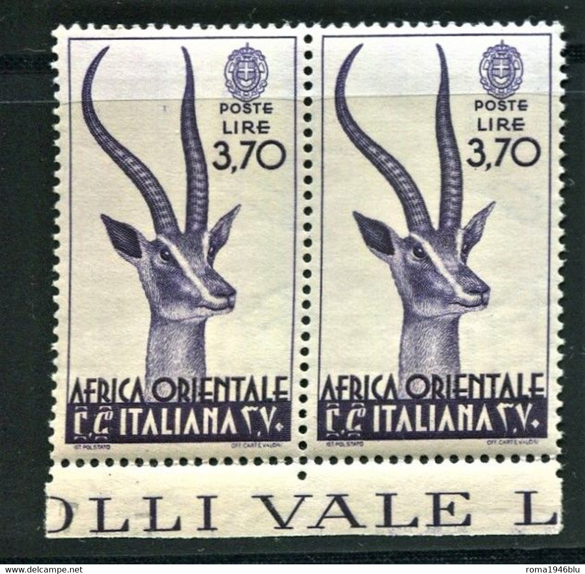 AFRICA ORIENTALE ITALIANA 1938 SOGGETTI VARI P.O. 3,70 COPPIA  ** MNH - Italian Eastern Africa