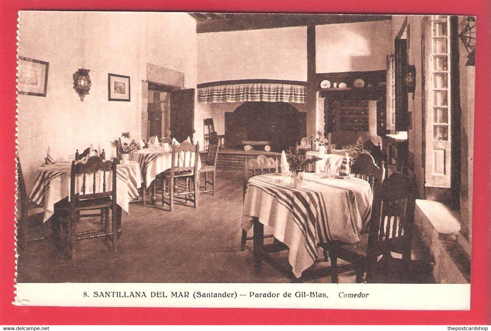 SPAIN ESPANA 8. SANTILLANA DEL MAR Santander PARADOR DE GIL-BLAS COMEDOR MORE SANTANDER & SPAIN FOR SALE - Cantabria (Santander)