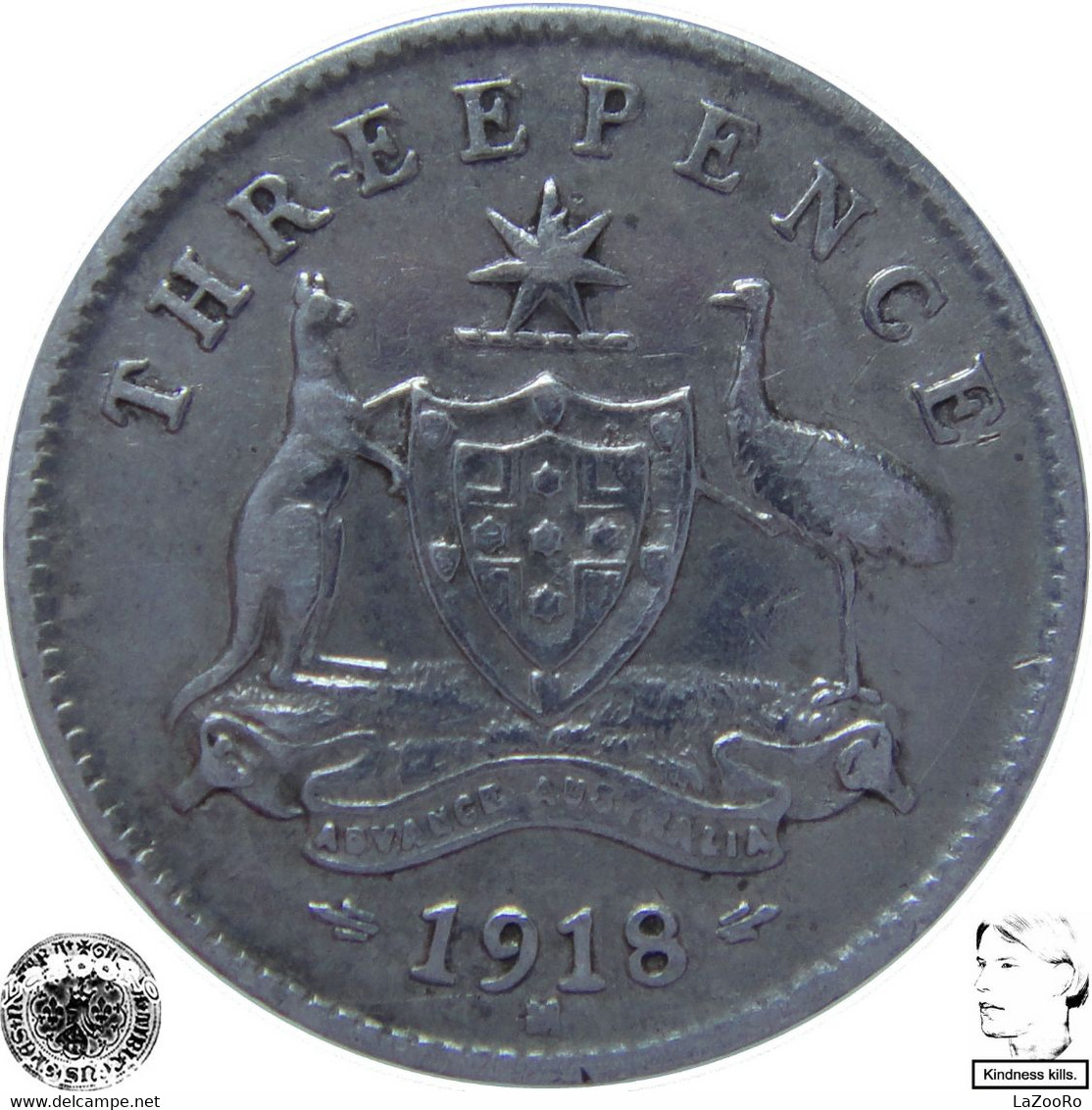 LaZooRo: Australia 3 Pence 1918 XF - Silver - Threepence