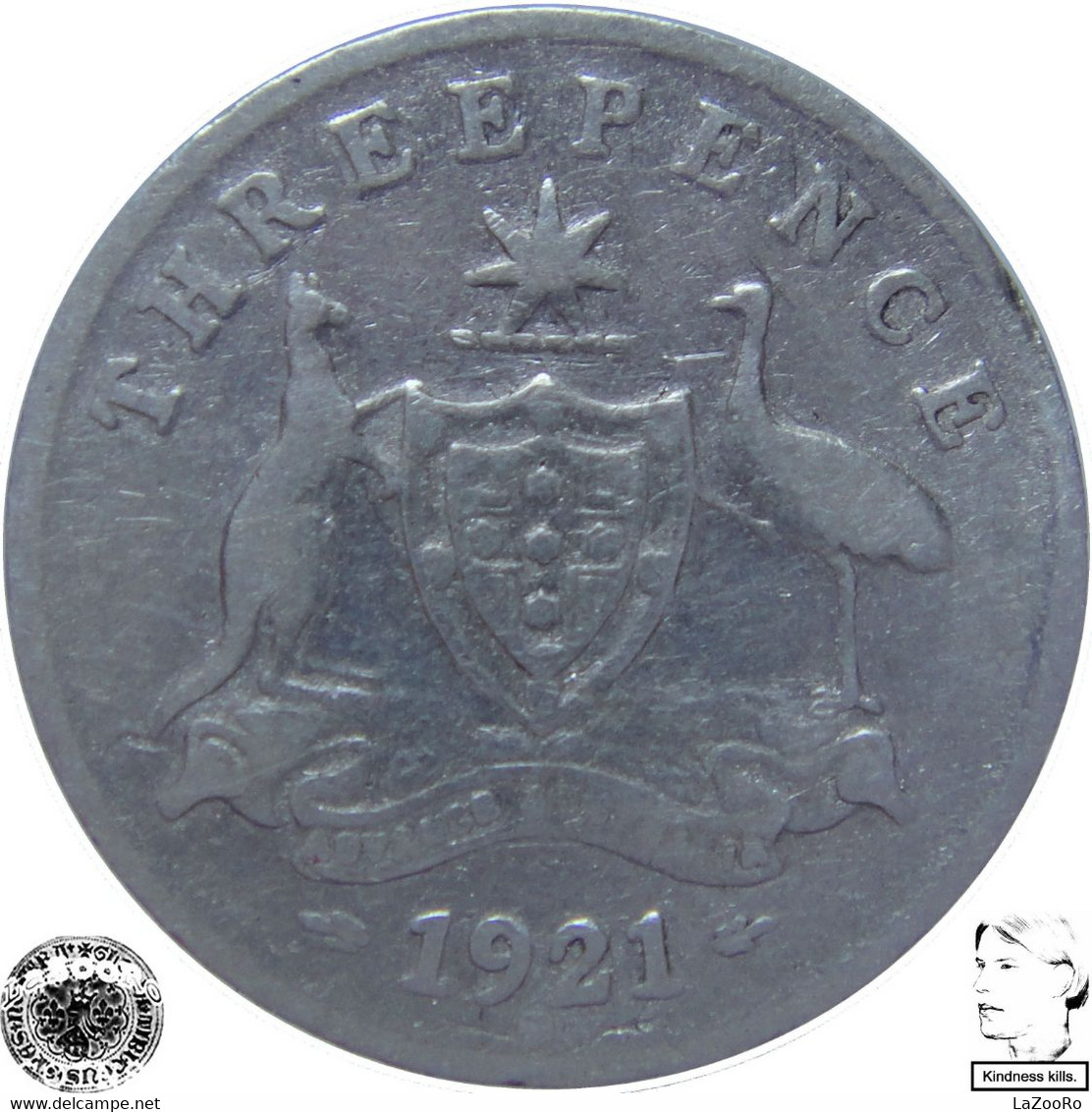 LaZooRo: Australia 3 Pence 1921 VF - Silver - Threepence