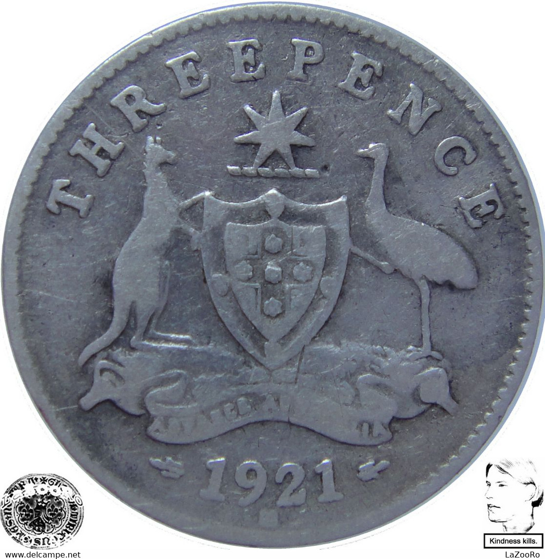 LaZooRo: Australia 3 Pence 1921 VF - Silver - Threepence