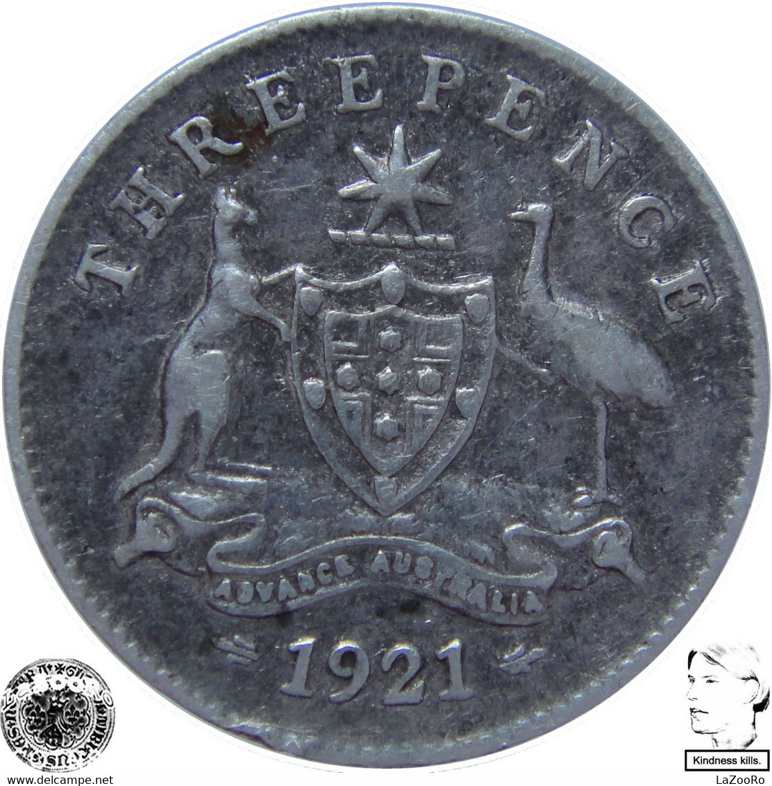 LaZooRo: Australia 3 Pence 1921 VF - Silver - Threepence