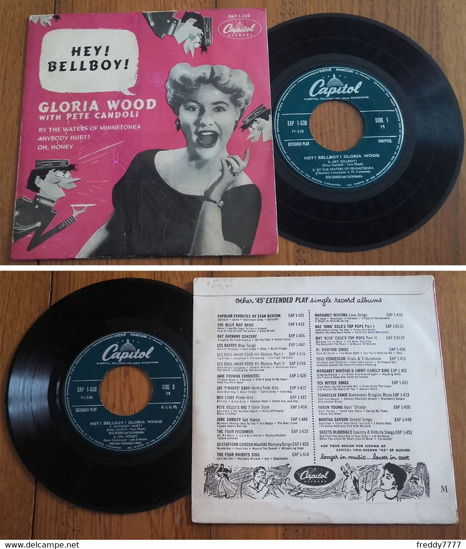 RARE French EP 45t RPM BIEM (7") GLORIA WOOD (1954) - Jazz