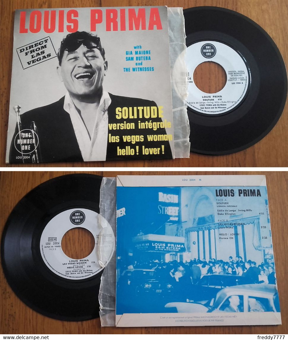 RARE French EP 45t RPM BIEM (7") LOUIS PRIMA W/ Gia Maione, Sam Butera & The Witnesses (1964) - Jazz