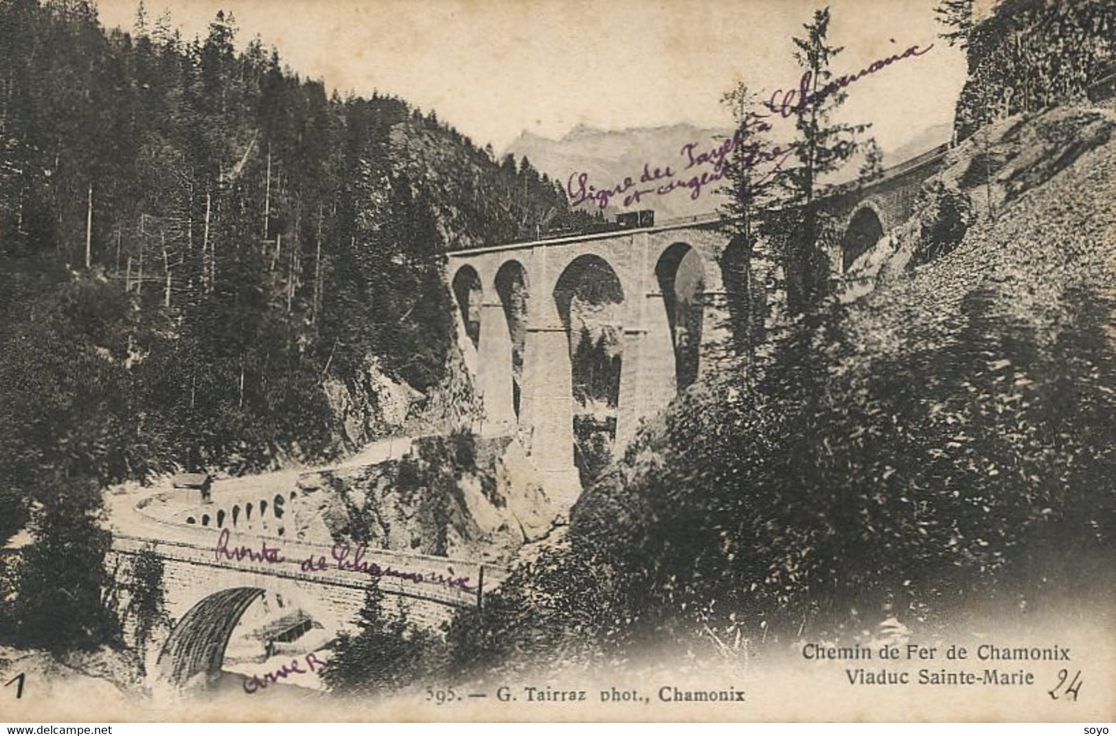 Chemin De Fer De Chamonix Viaduc Sainte Marie Edit Tairraz Le Fayet - Treinen