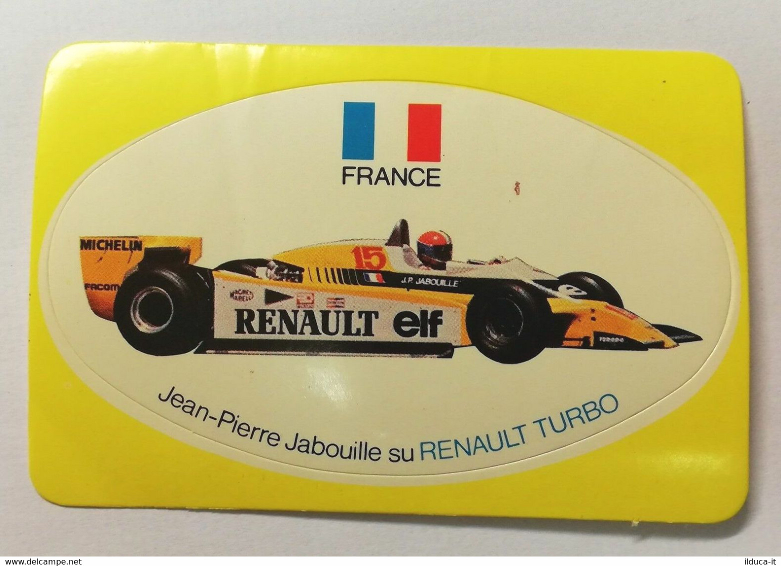 80221 15/ ADESIVO Formula 1 - JEAN-PIERRE JABUILLE Su RENAULT TURBO N. 18 - Autosport - F1