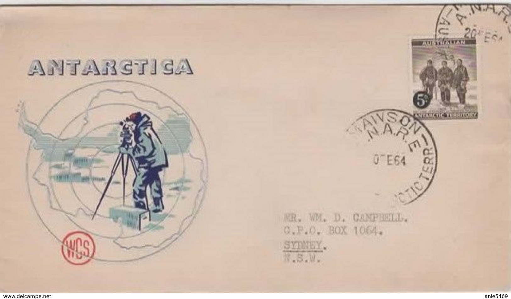 Australian Antarctic Territory,1964 5d Definitive Mawson Base Postmark,WCS First Day Cover - FDC