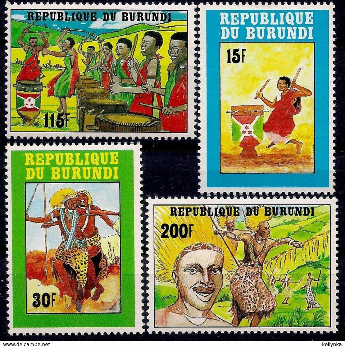 Burundi - 978/981 - Danses & Tambours - 1992 - MNH - Neufs