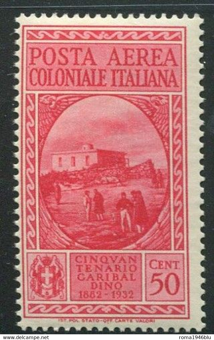 EMISSIONI GENERALI 1932  CINQUANTENARIO GARIBALDINO  POSTA AEREA 50 C. ** MNH - Emissions Générales