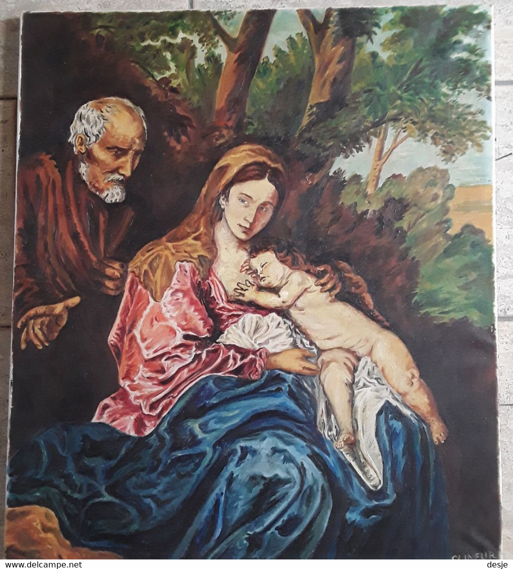 De Heilige Familie Door J.B. Glineur - Olii