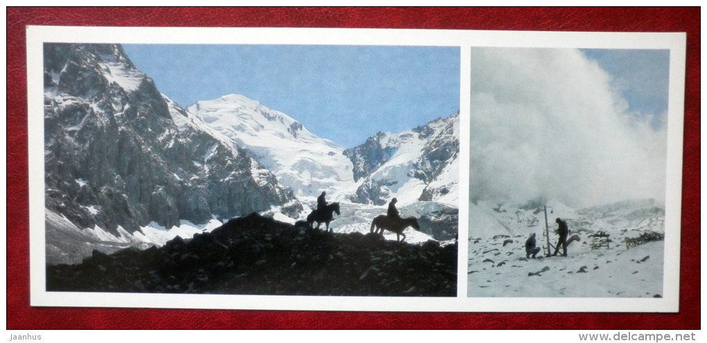 Scientific Research On The Kara-Batkak Glacier - Horses - 1984 - Kyrgystan USSR - Unused - Kirguistán