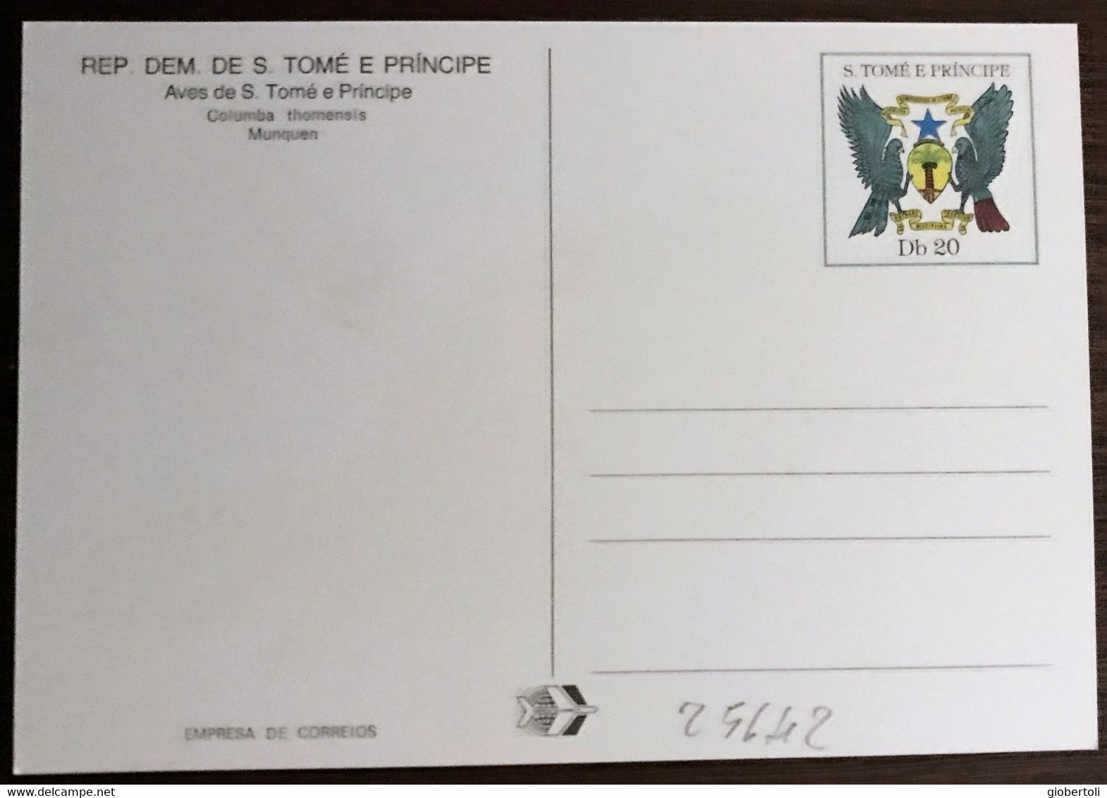 Sao Tomé E Principe: Intero, Stationery, Entier, Columba Thomensis - Columbiformes