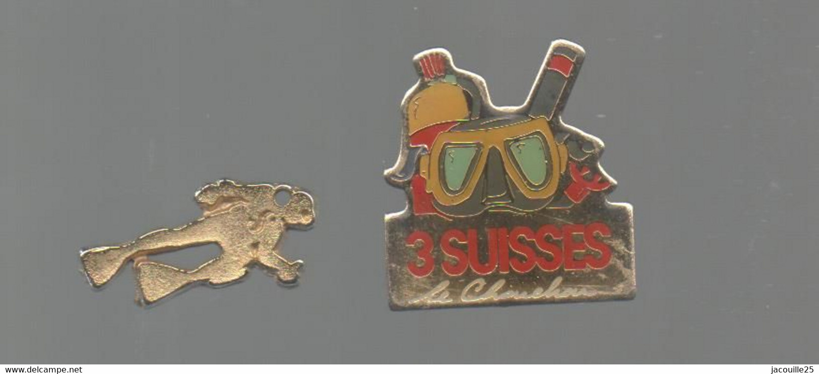 PINS PIN'S PLONGEE S  DORE ET 3 SUISSES LOT 2 PINS - Diving