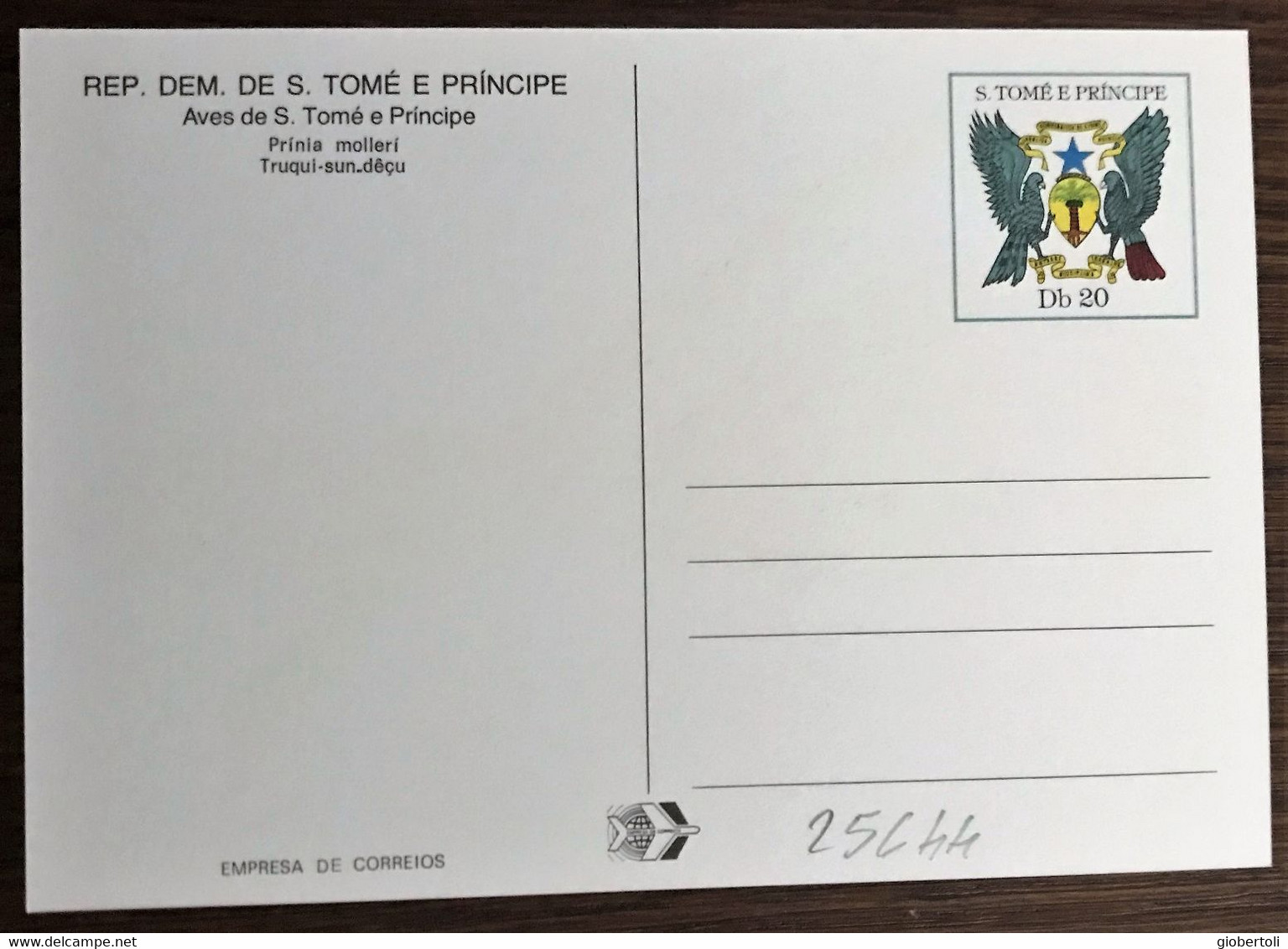 Sao Tomé E Principe: Intero, Stationery, Entier, Prinia Molleri - Passeri