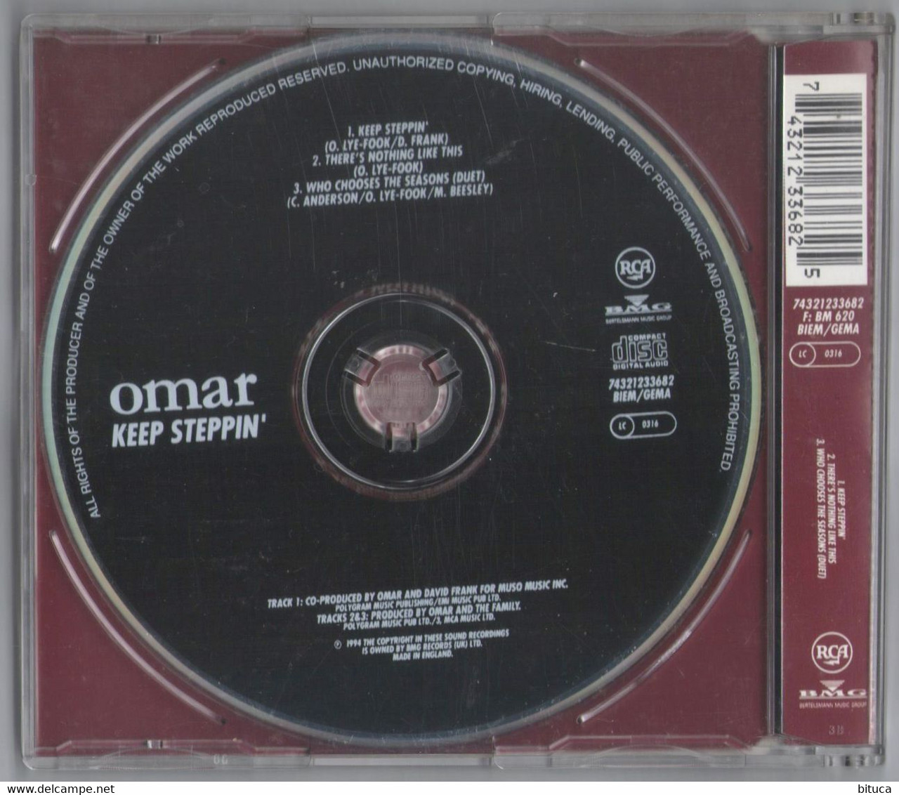 CD 3 TITRES OMAR KEEP STEPPIN' TRèS BON ETAT & RARE - Dance, Techno & House