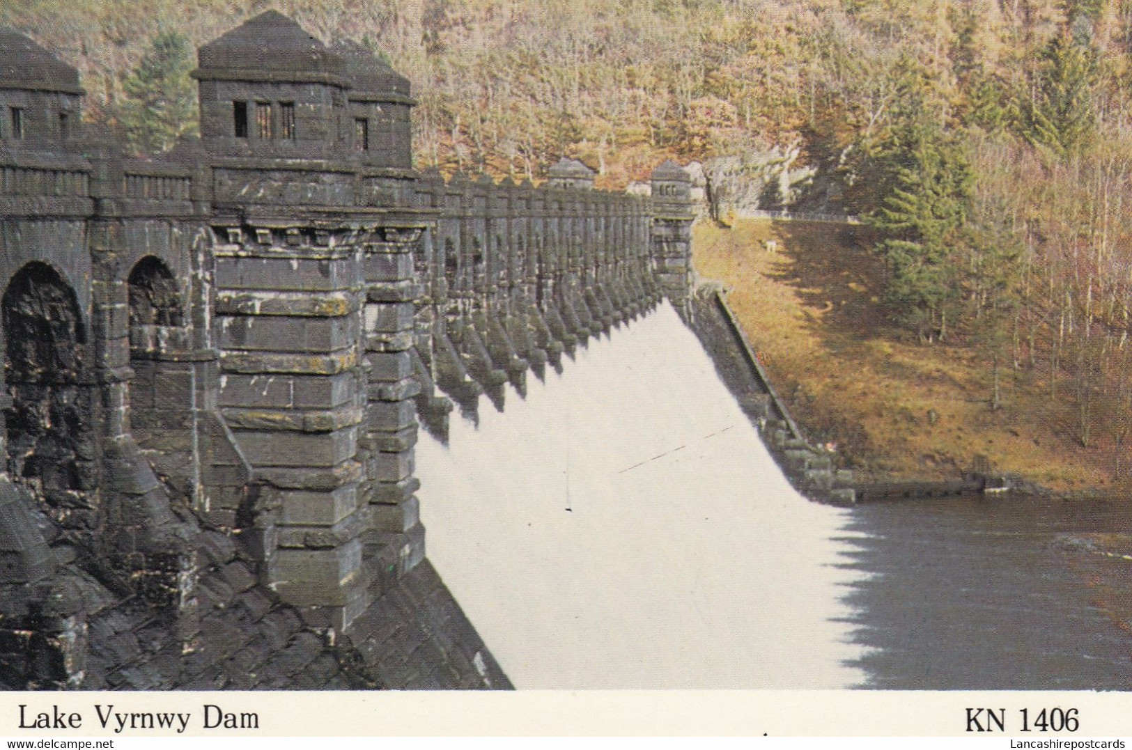 Postcard  Lake Vyrnwy Dam / Reservoir [ Kingsley ]  My Ref B14472MD - Montgomeryshire