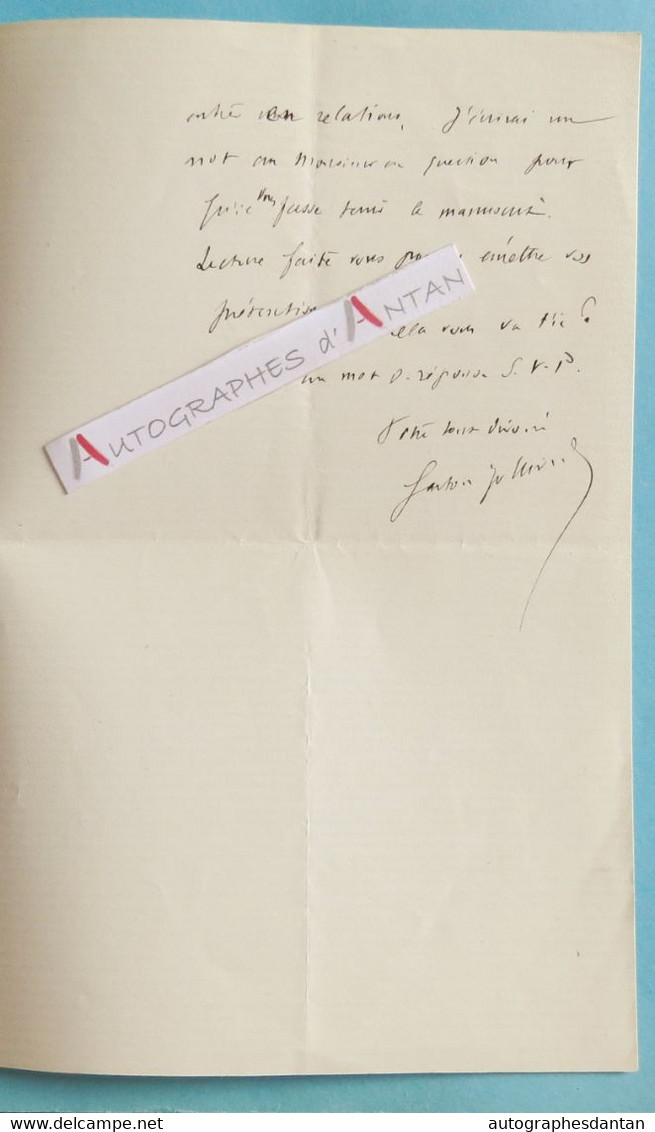 L.A.S Gaston JOLLIVET Journaliste écrivain - Au Sujet D'un Compositeur Américain - Musique - Lettre Autographe LAS - Schriftsteller